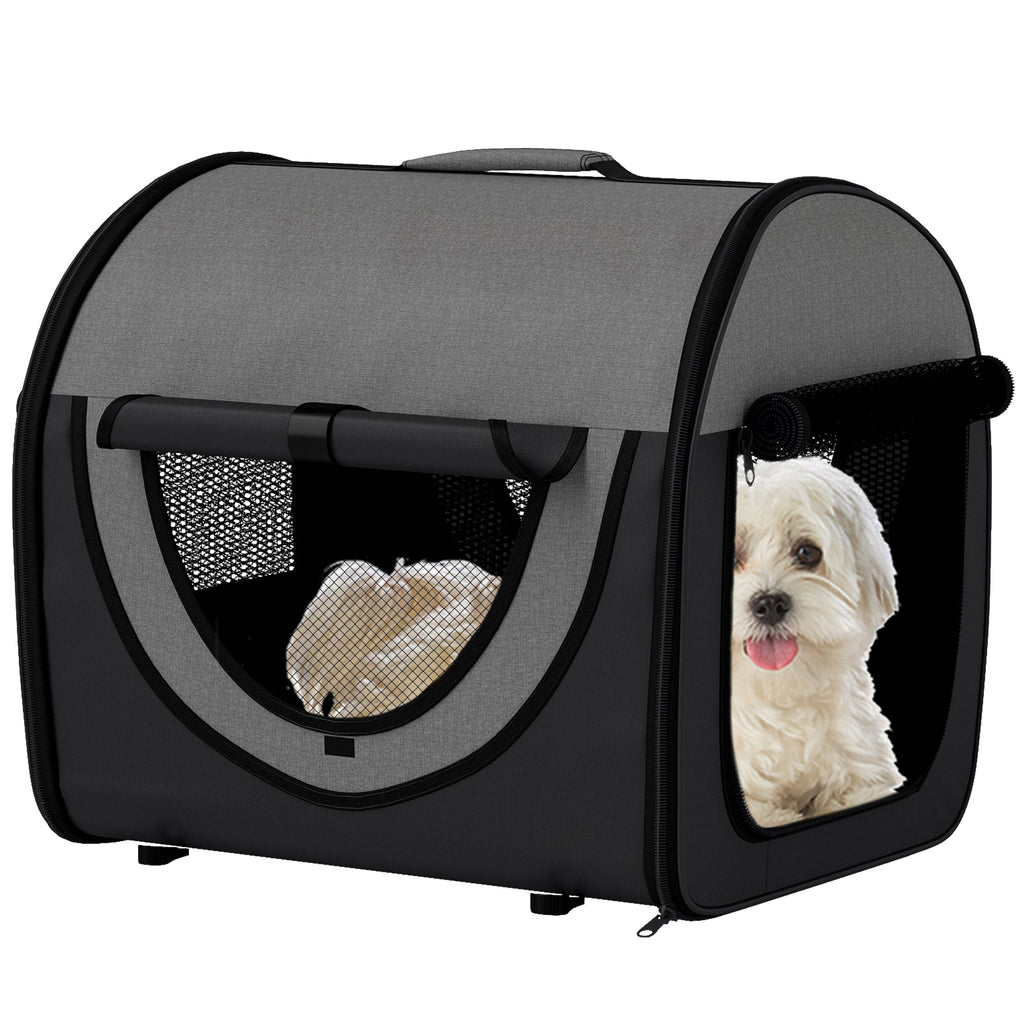 Folding Fabric Soft Pet Crate Dog Cat Travel Carrier Cage Black