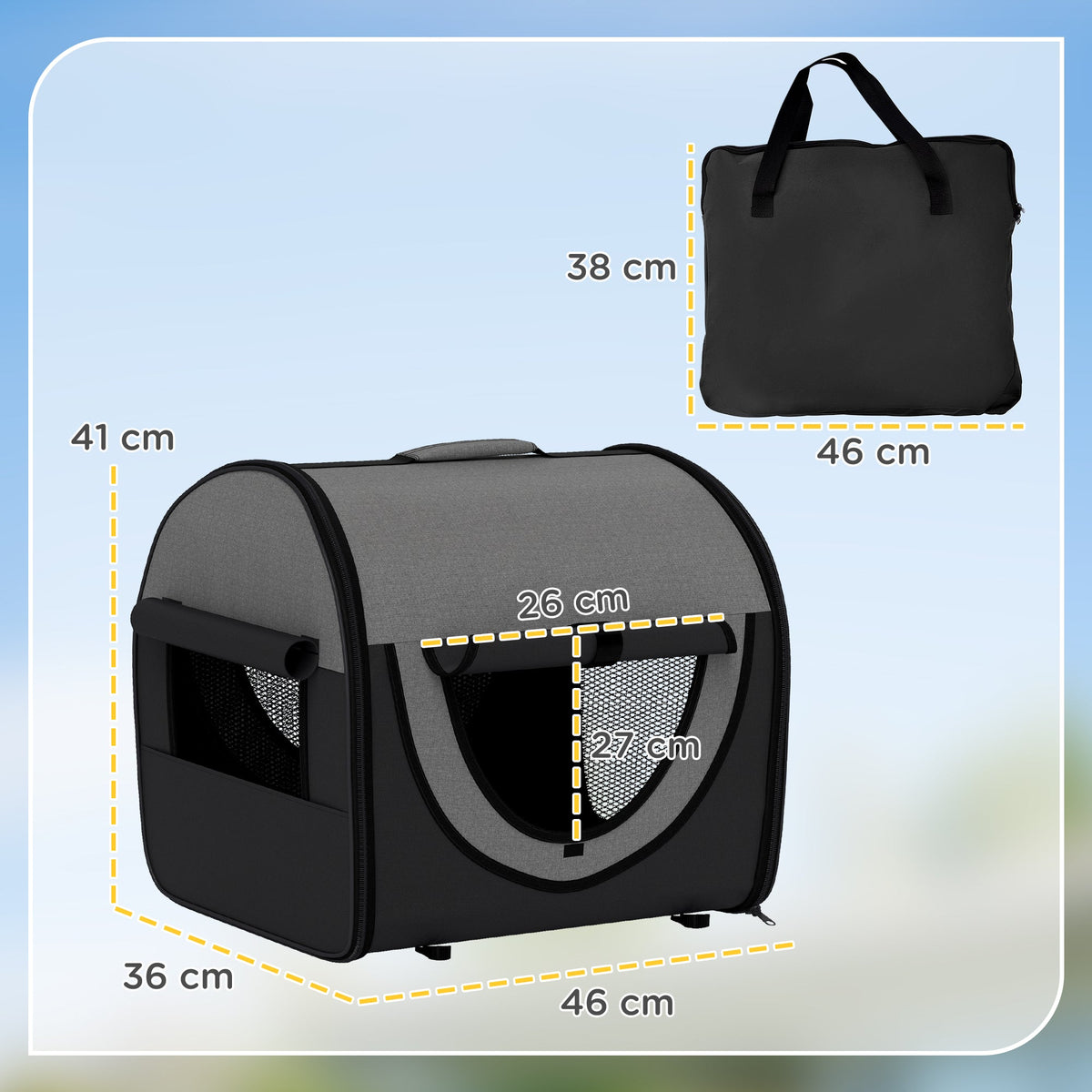 Folding Fabric Soft Pet Crate Dog Cat Travel Carrier Cage