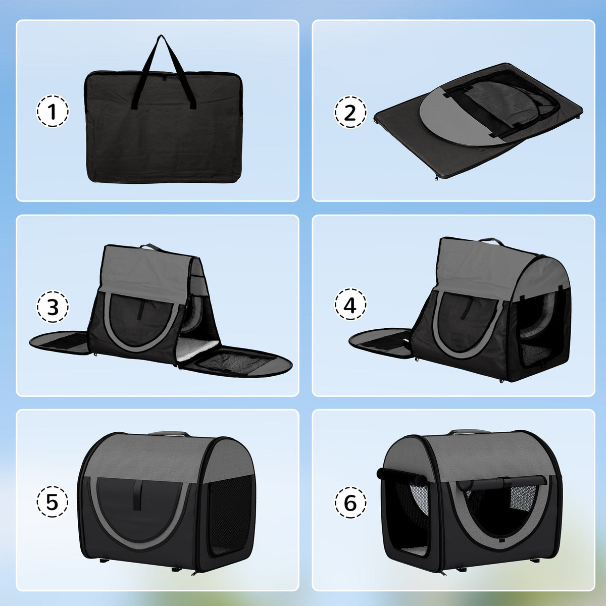 Folding Fabric Soft Pet Crate Dog Cat Travel Carrier Cage