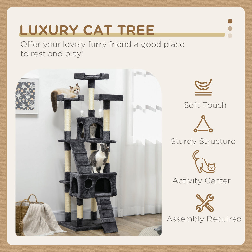 Cat Tree Scratcher Activity Centre, Condo Scratching Post Toy Bed