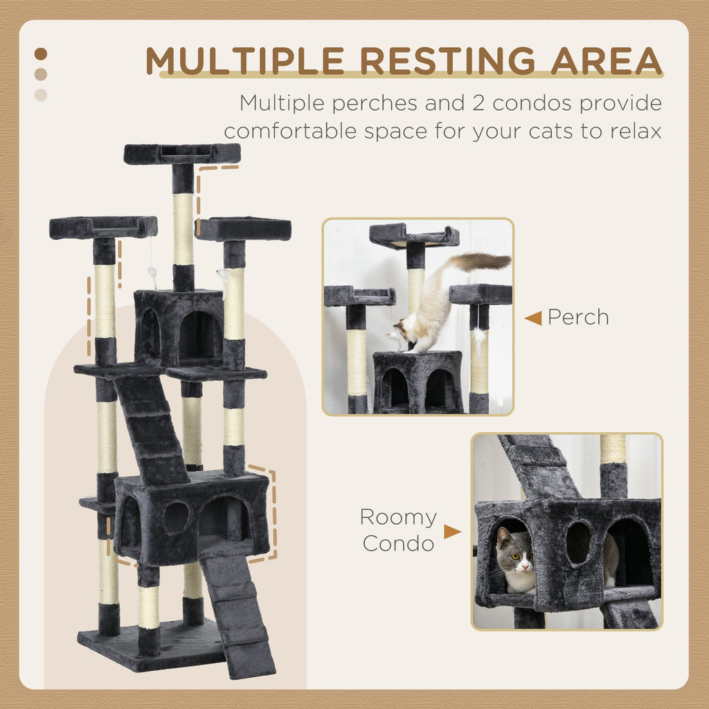 Cat Tree Scratcher Activity Centre, Condo Scratching Post Toy Bed