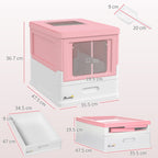 Hooded Cat Litter Box, Pet Toilet w/ Scoop, Tray