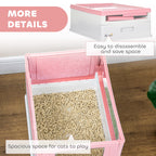 Hooded Cat Litter Box, Pet Toilet w/ Scoop, Tray