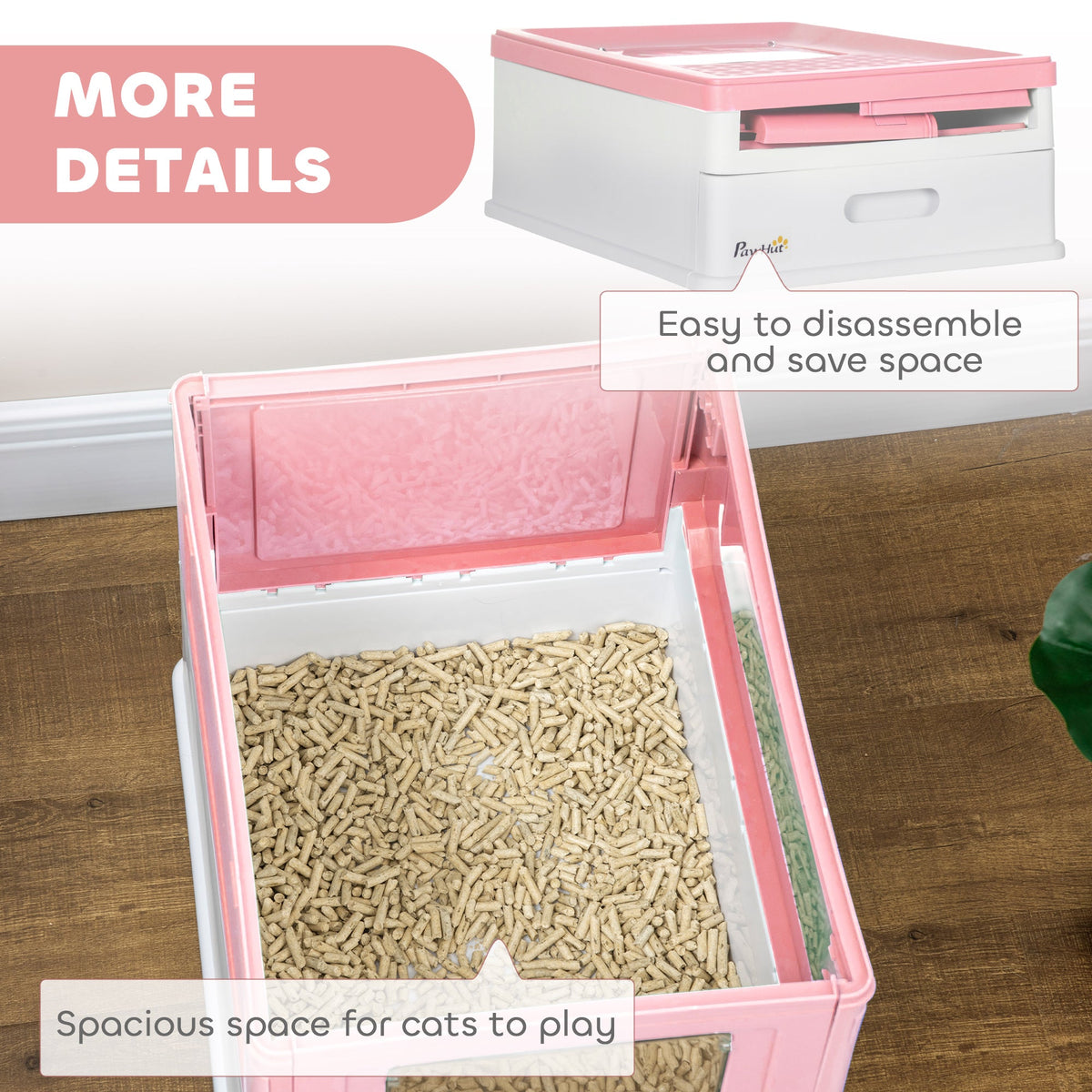 Hooded Cat Litter Box, Pet Toilet w/ Scoop, Tray