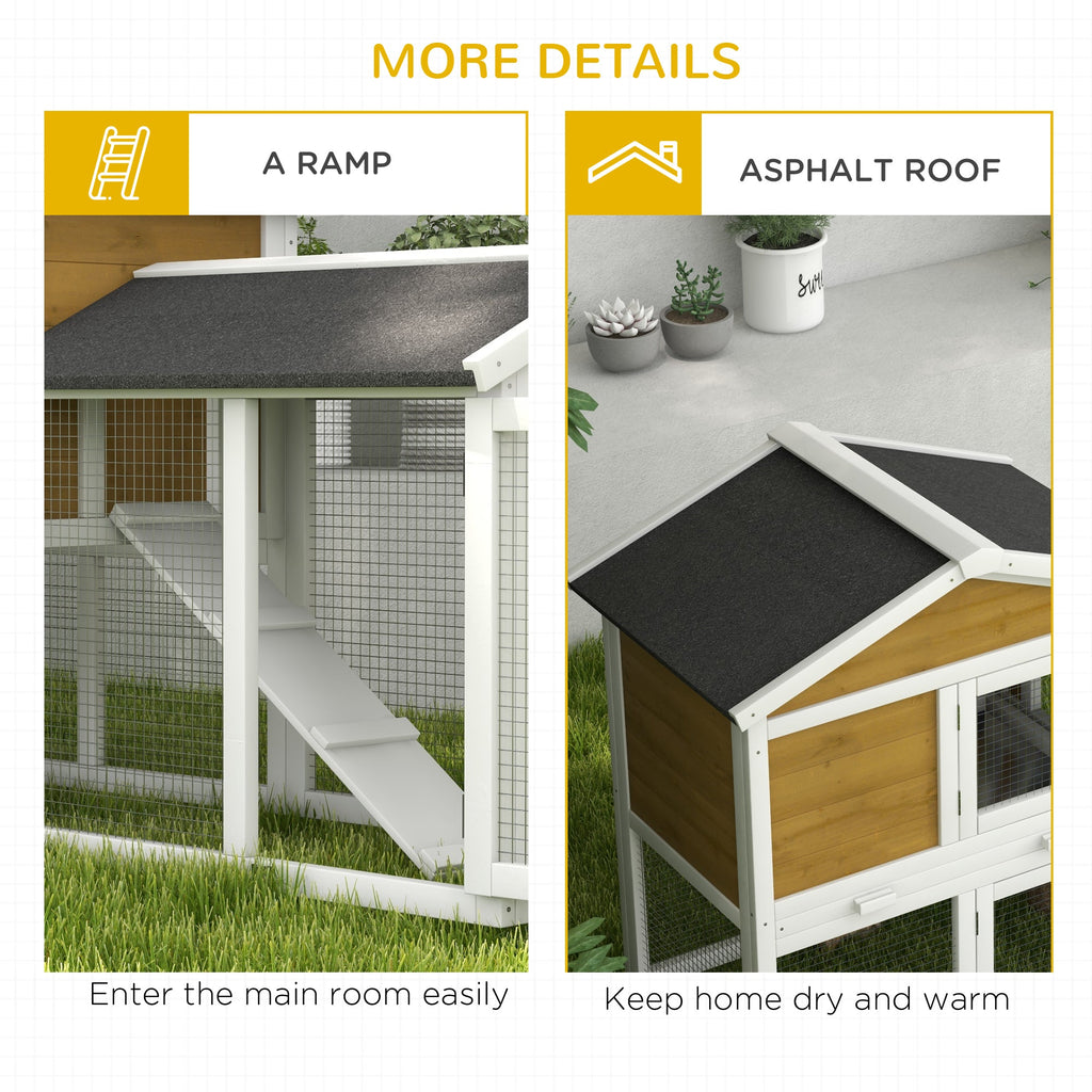 2-Tier Wooden Rabbit Bunny Guinea Hutch Small Pet House Ramp