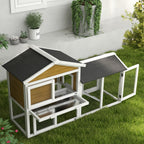 2-Tier Wooden Rabbit Bunny Guinea Hutch Small Pet House Ramp