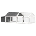Wooden Chicken Run with Nesting Box, Openable Roof, for 4-8 Chickens