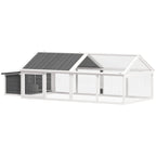 Wooden Chicken Run with Nesting Box, Openable Roof, for 4-8 Chickens