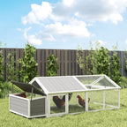 Wooden Chicken Run with Nesting Box, Openable Roof, for 4-8 Chickens