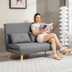 Click Clack Sofa Bed, 2 Seater Bed Settee for Living Room, Grey