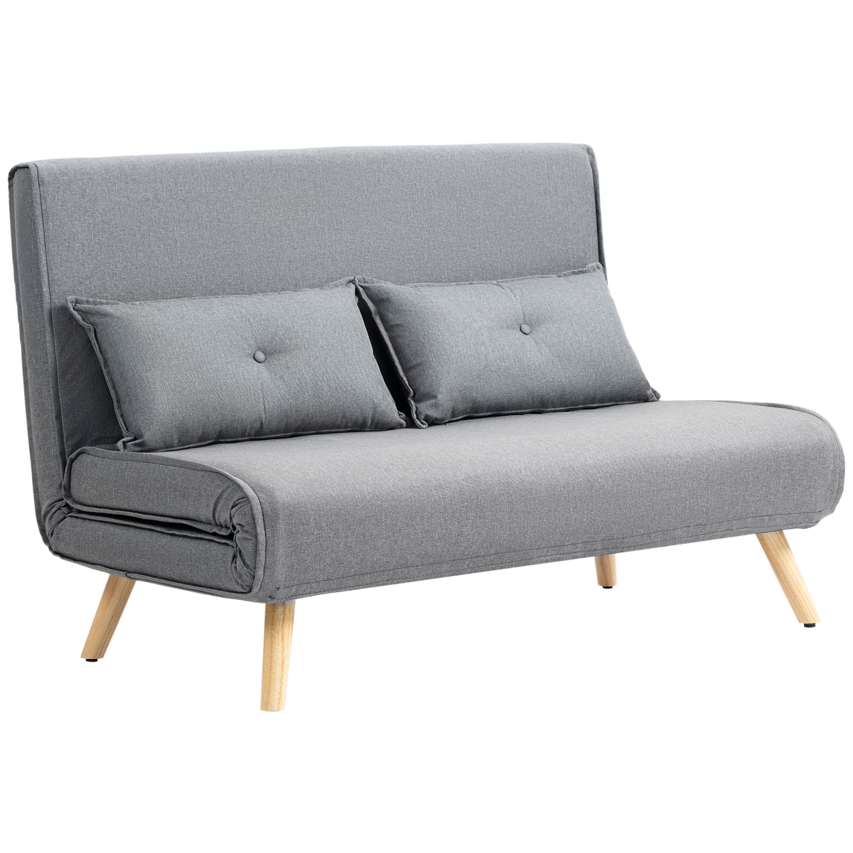 Click Clack Sofa Bed, 2 Seater Bed Settee for Living Room, Grey
