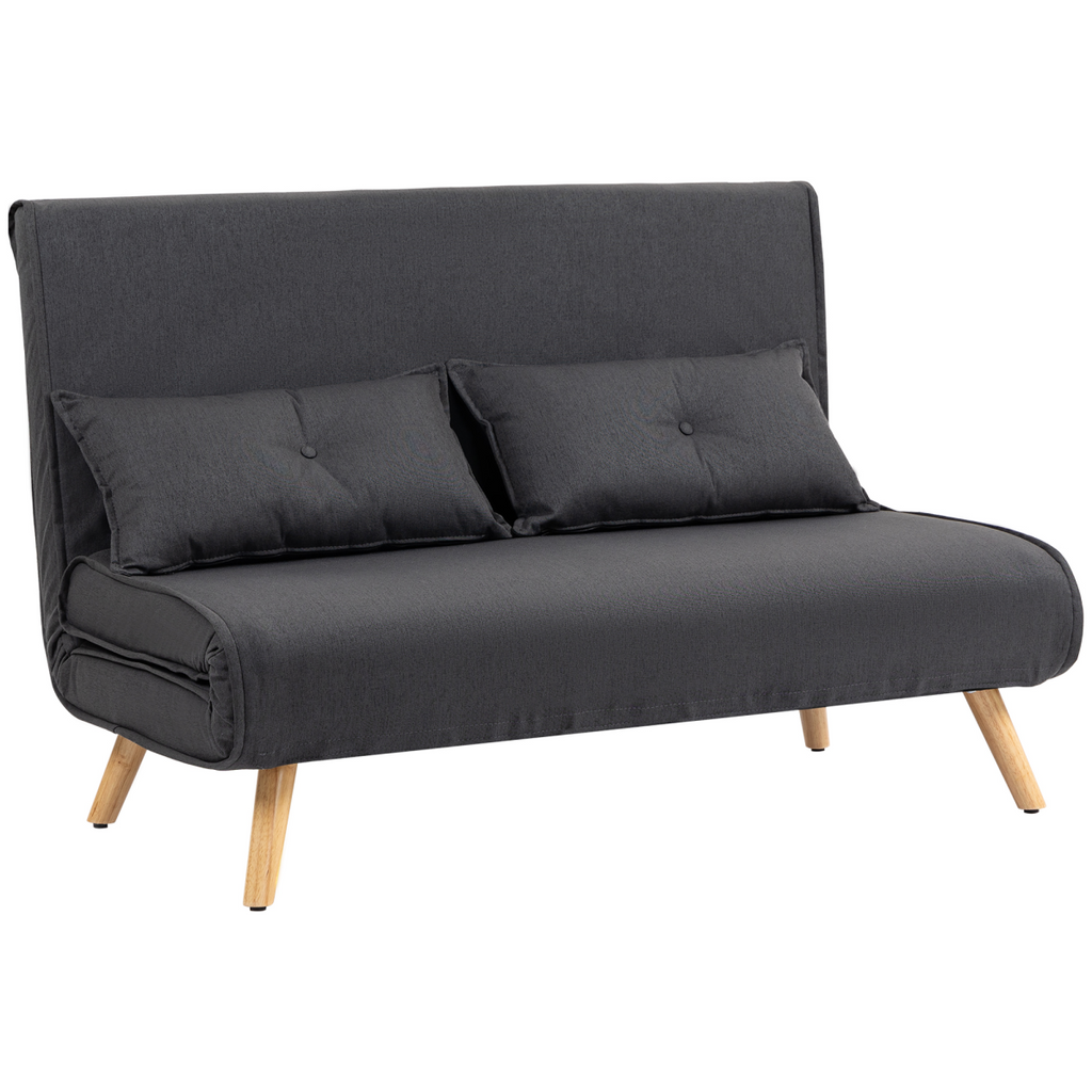 Click Clack Sofa Bed, 2 Seater Bed Settee for Living Room, Grey