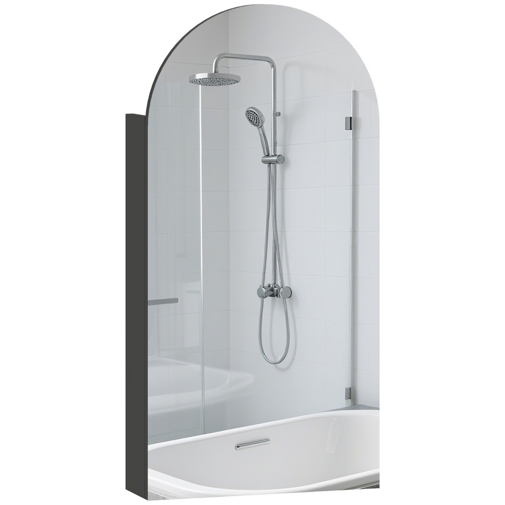 Bathroom Mirror Cabinet with Adjustable Glass Shelves black