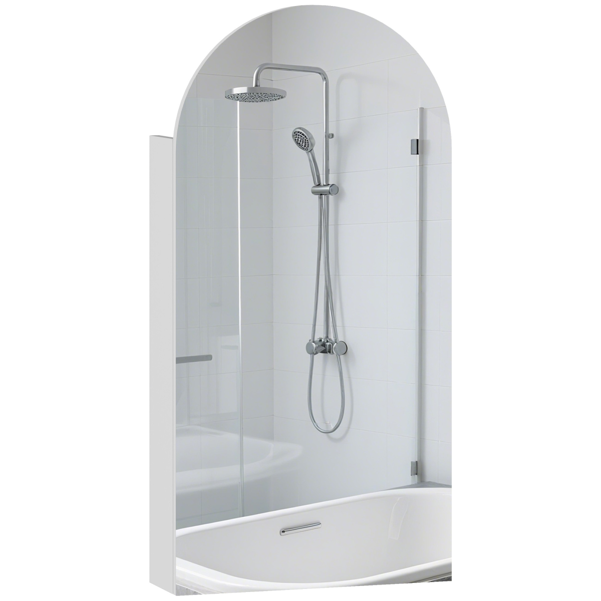 Bathroom Mirror Cabinet with Adjustable Glass Shelves white