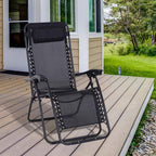 Zero Gravity Chair Adjustable Patio Lounge Chair Recling Seat Black