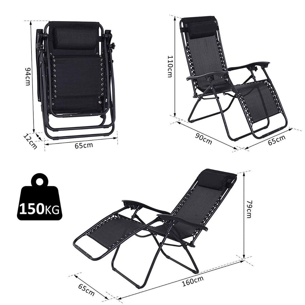 Zero Gravity Chair Adjustable Patio Lounge Chair Recling Seat