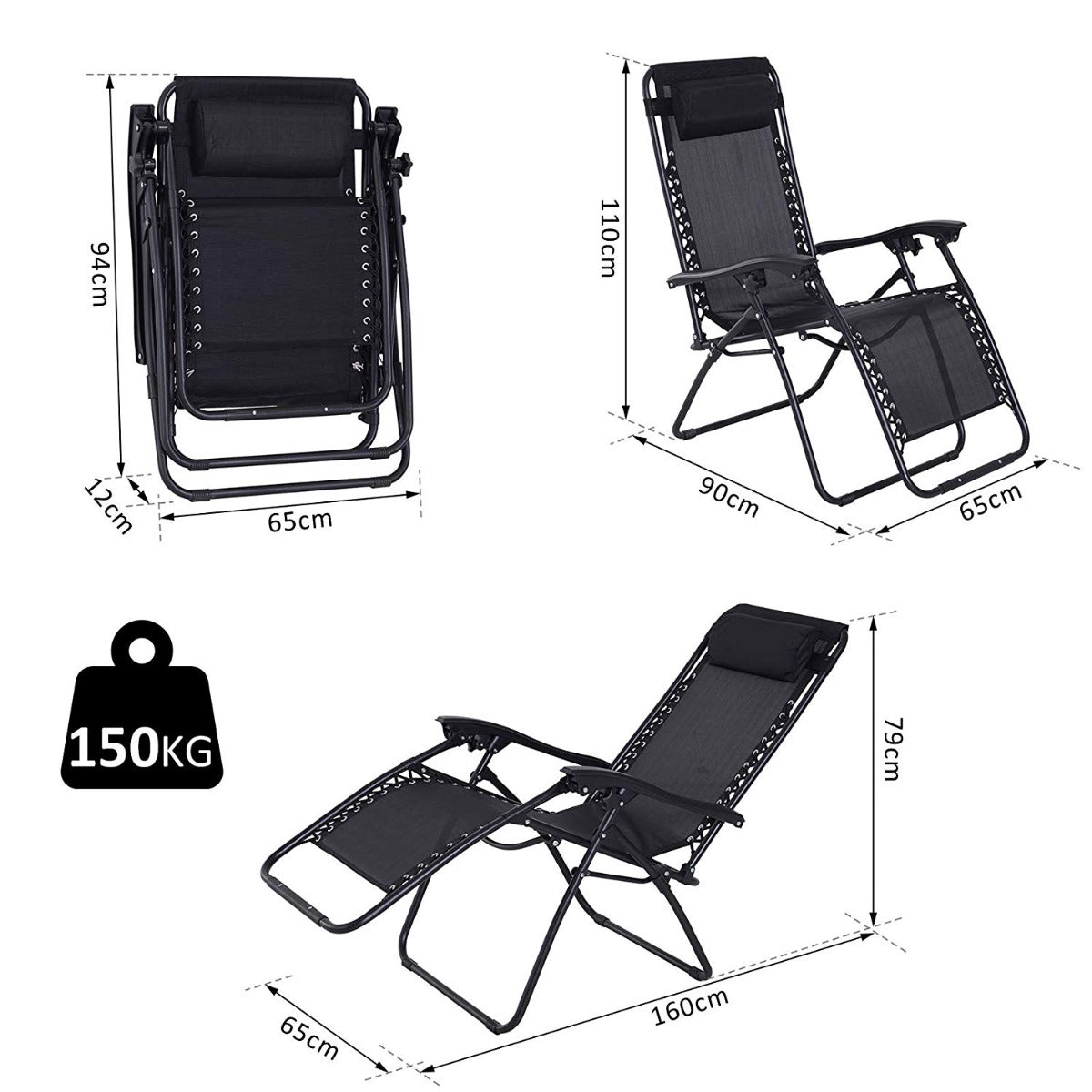 Zero Gravity Chair Adjustable Patio Lounge Chair Recling Seat