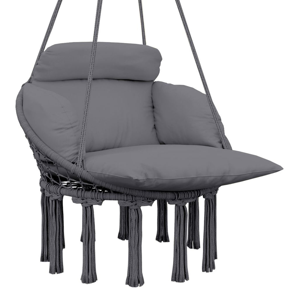 Hammock Chair, Boho Hanging Swing Chair with Cushion