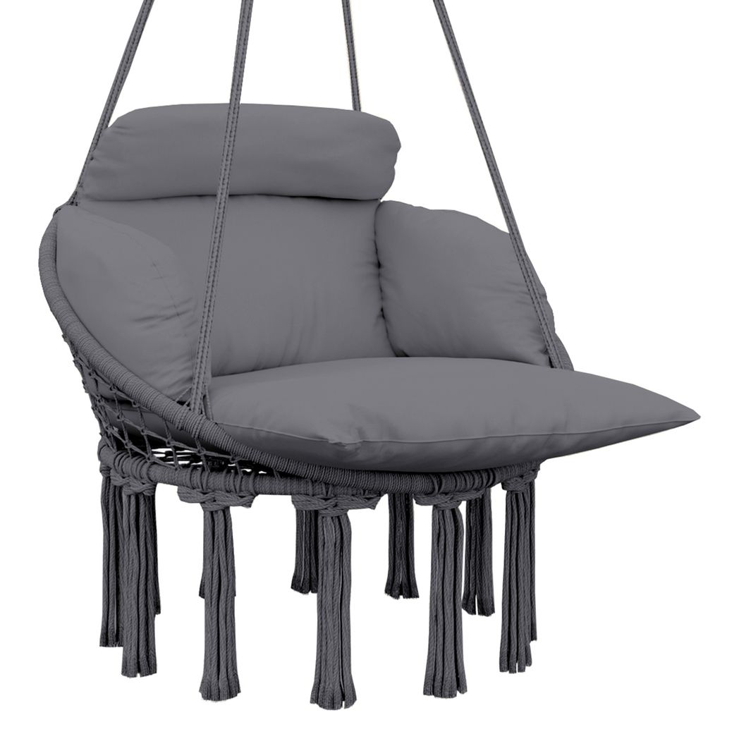 Hammock Chair, Boho Hanging Swing Chair with Cushion