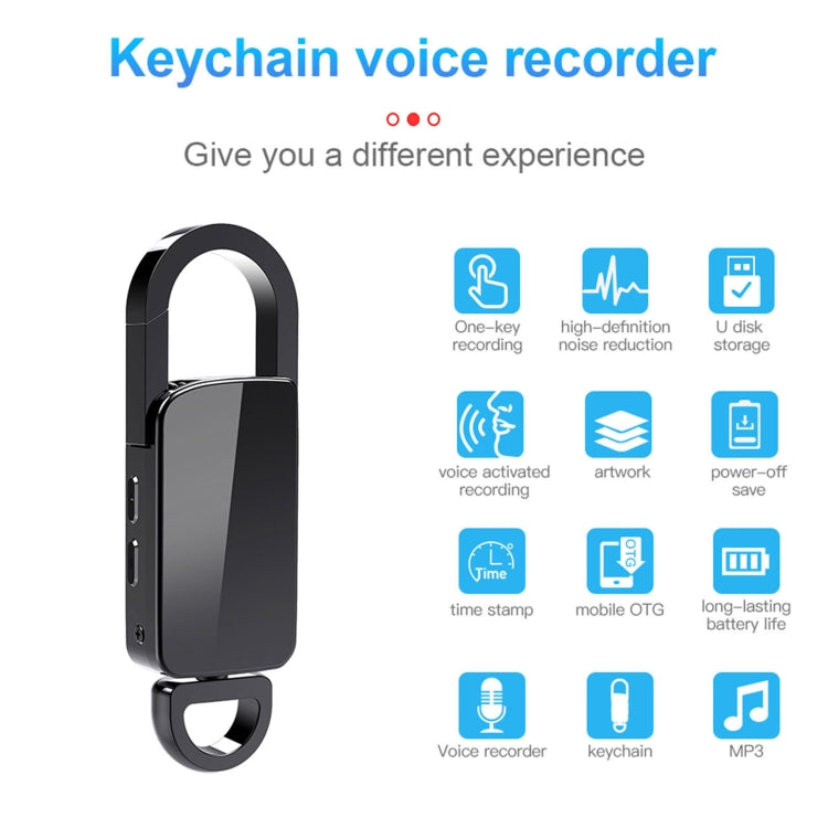S20 8GB Keychain HD Noise Reduction Portable Recording Pen, 8GB – Durable Build, Easy to Use
