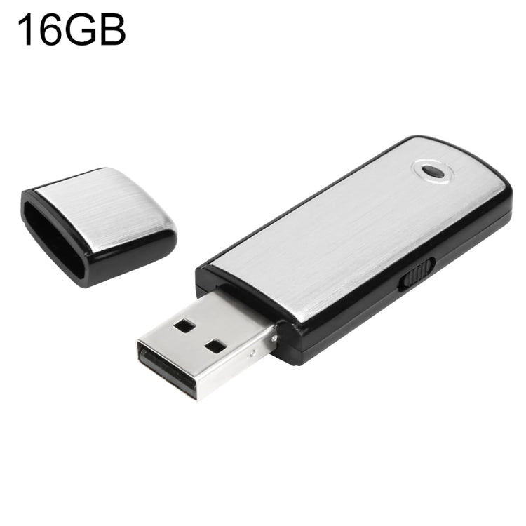 SK858 16GB Rechargeable Portable U-Disk Meeting Voice Recorder, 16GB 16GB Black