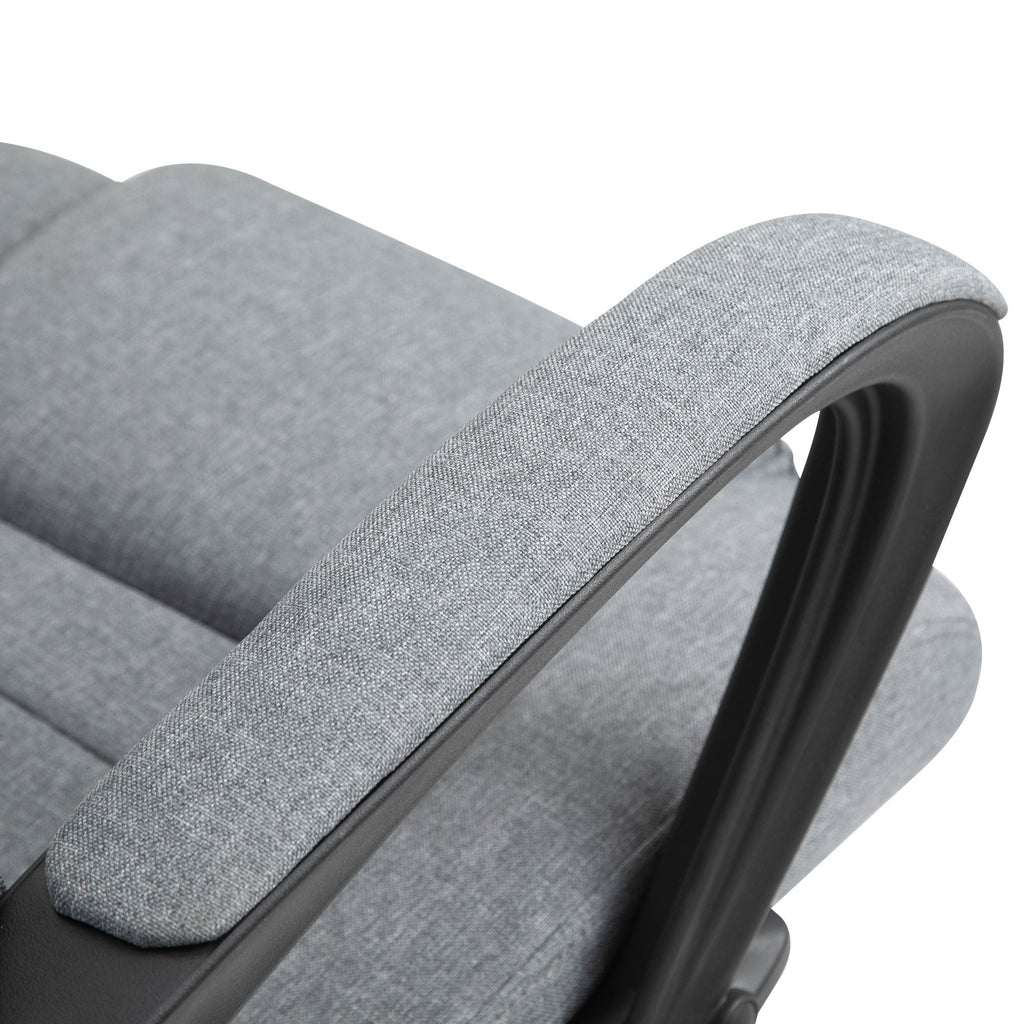 Office Chair, Computer Desk Chair, Linen Fabric Swivel Chair with Adjustable Height, Rolling Wheels for Home and Study, Grey