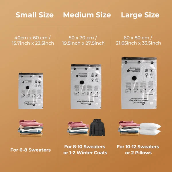Flextail Vacuum storage Bags Pack of 4  (Various Sizes)