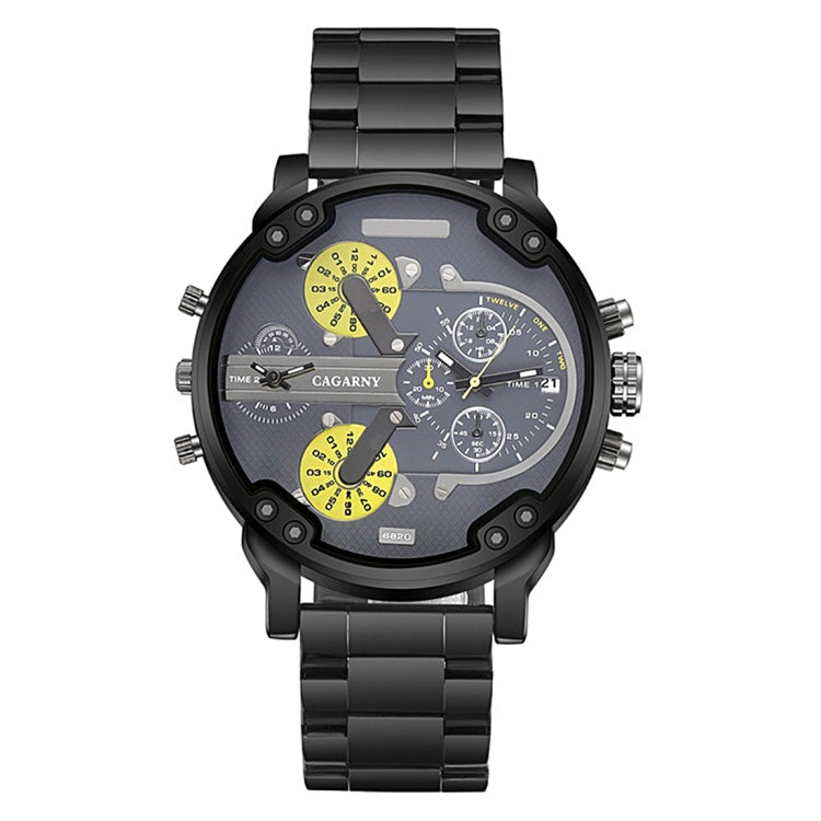Wrist Watch – Stainless Steel (Black) Black Band Yellow Needle WA0024A