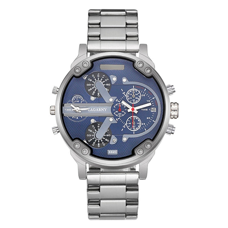 Wrist Watch – Stainless Steel (Black) Silver Band Blue Window WA0024C