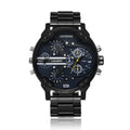 Wrist Watch – Stainless Steel (Black) Black Steel Band Blue Window WA0024F