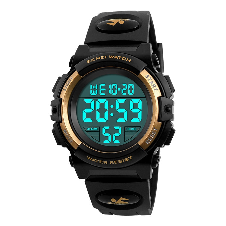 SKMEI 1258 Multifunctional Outdoor Sports Noctilucent Waterproof Wrist Watch, Size: S Gold