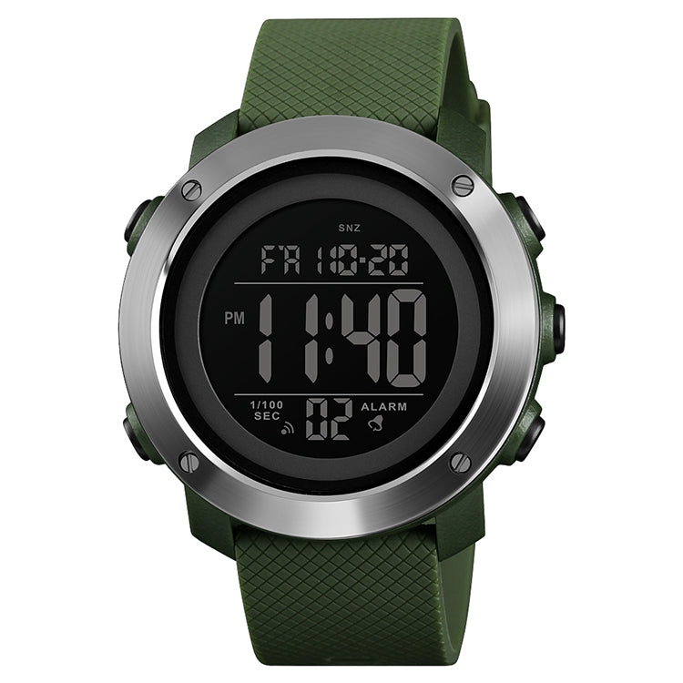 Digital Watch – 1416 Multifunctional Outdoor Fashion Noctilucent Waterproof Steel Ring... 1416 Steel Ring Army Green