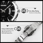 Wrist Watch – 9069 Multifunctional Outdoor Fashion Business Waterproof Silver Shell...
