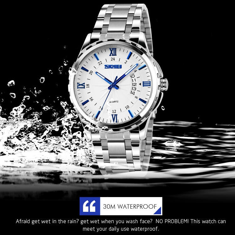 Wrist Watch – 9069 Multifunctional Outdoor Fashion Business Waterproof Silver Shell...