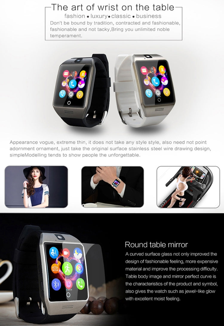 Q18S 1.54 inch IPS Screen MTK6260A Bluetooth 3.0 Smart Watch Phone, Pedometer / Sedentary Reminder / Sleeping Monitor / Anti-Loss / Remote Camera / GSM / 0.3M Camera, WA3241BJ, WA3241BS, WA3241H, WA3241WJ, WA3241WS