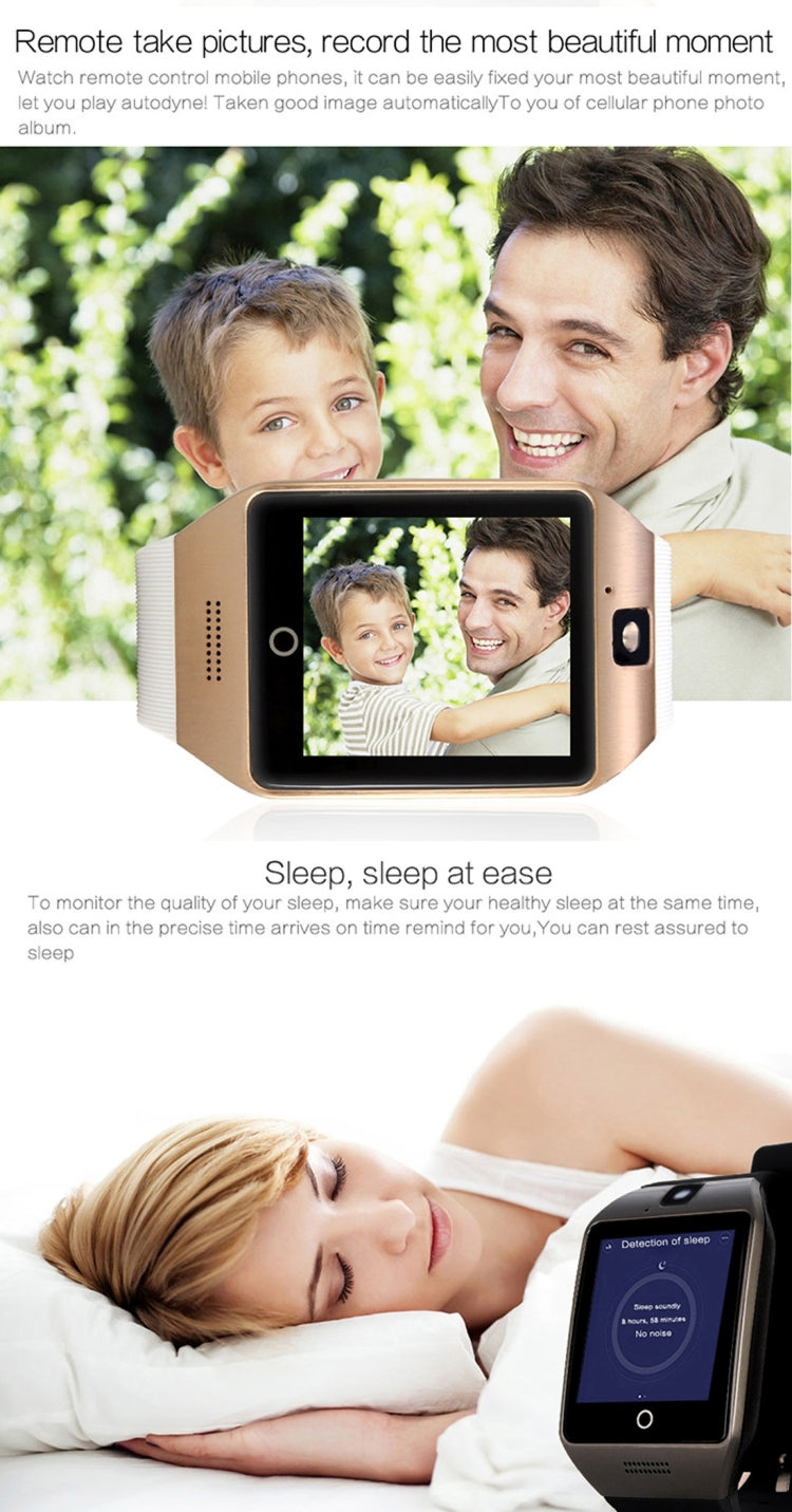 Q18S 1.54 inch IPS Screen MTK6260A Bluetooth 3.0 Smart Watch Phone, Pedometer / Sedentary Reminder / Sleeping Monitor / Anti-Loss / Remote Camera / GSM / 0.3M Camera, WA3241BJ, WA3241BS, WA3241H, WA3241WJ, WA3241WS