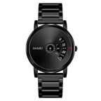 SKMEI 1260 Fashion Creative Pointer 30m Waterproof Quartz Wrist Watch with Stainless Steel Watchband