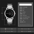 SKMEI 1260 Fashion Creative Pointer 30m Waterproof Quartz Wrist Watch with Stainless Steel Watchband