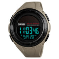 SKMEI 1405 Fashion Solar Power Outdoor Sports Watch Multifunctional 50m Waterproof Men Digital Watch Khaki