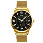SKMEI 9166 Fashion Men Business Watch 30m Waterproof Metal Quartz Wristwatch Black