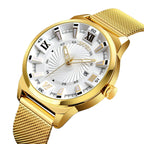 SKMEI 9166 Fashion Men Business Watch 30m Waterproof Metal Quartz Wristwatch