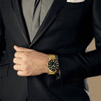 SKMEI 9166 Fashion Men Business Watch 30m Waterproof Metal Quartz Wristwatch