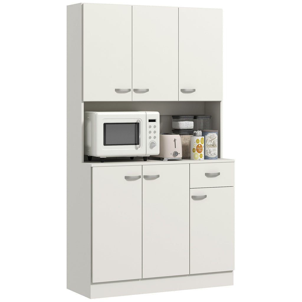 Freestanding Kitchen Cupboard, Storage Cabinet with Doors Cream White