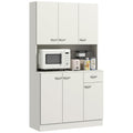 Freestanding Kitchen Cupboard, Storage Cabinet with Doors Cream White