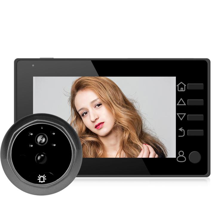 Danmini Q10 4.3 Inch Screen Motion Detection Camera Video Alarm Smart Digital Door Viewer, Support TF Card, Q10 Black Q10 Black Black