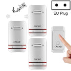 CACAZI V027G One Button Three Receivers Self-Powered Wireless Home Kinetic Electronic Doorbell, UK Plug, 1 Button 3 Receivers 1 Button 3 Receivers WD6017EU
