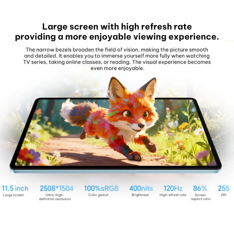 Honor Pad X10 Pro WiFi Tablet PC, 11.5 inch 8GB+256GB MagicOS 9.0 Qualcomm Snapdragon 685 Octa Core, 8GB+256GB