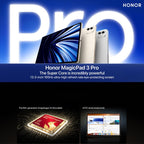 Honor MagicPad3 Pro 13.3 inch WiFi Tablet PC, 12GB+512GB MagicOS 10.0 Qualcomm Snapdragon 8 Lite Gen5 Octa Core, 12GB+512GB – Fast Charging, Bluetooth