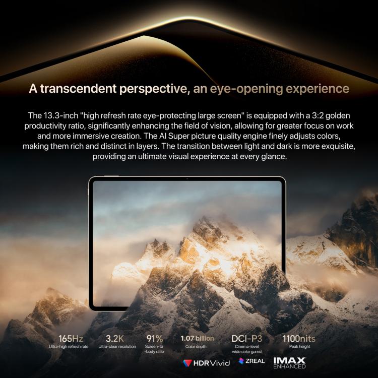 Honor MagicPad3 Pro 13.3 inch WiFi Tablet PC, 12GB+512GB MagicOS 10.0 Qualcomm Snapdragon 8 Lite Gen5 Octa Core, 12GB+512GB – Fast Charging, Bluetooth