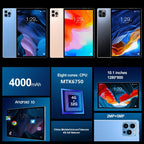 Android 10.0 MTK6750 Octa Core 1.8GHz, Dual SIM, Support GPS, OTG, WiFi, BT, MTK6750 4GB+64GB, 4GB+64GB